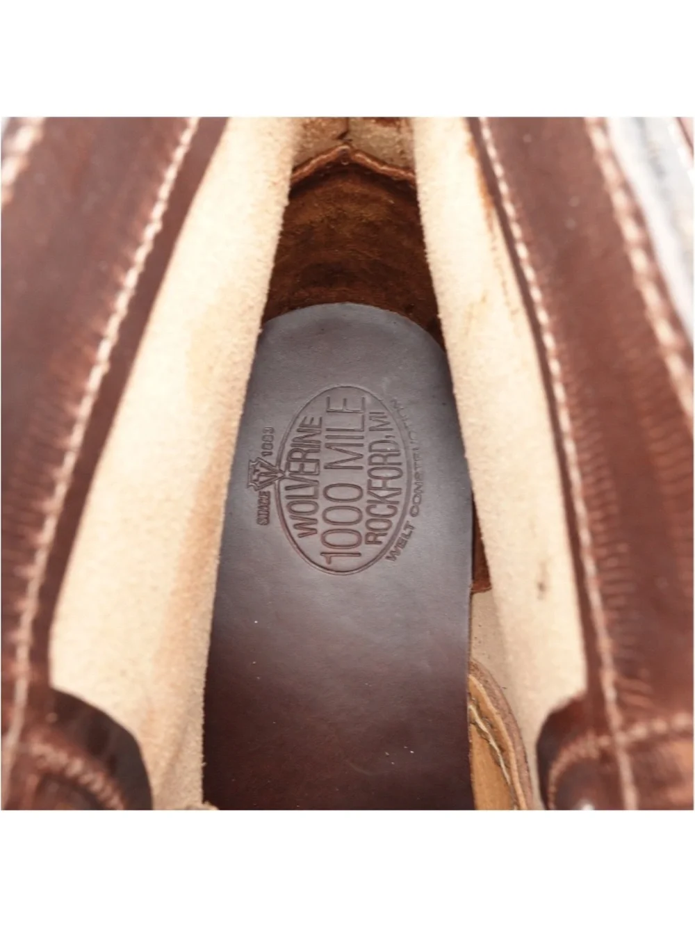 Wolverine 1000 Mile Men's Plain Toe Rugged Vibram Sole Boots W990103 Brown